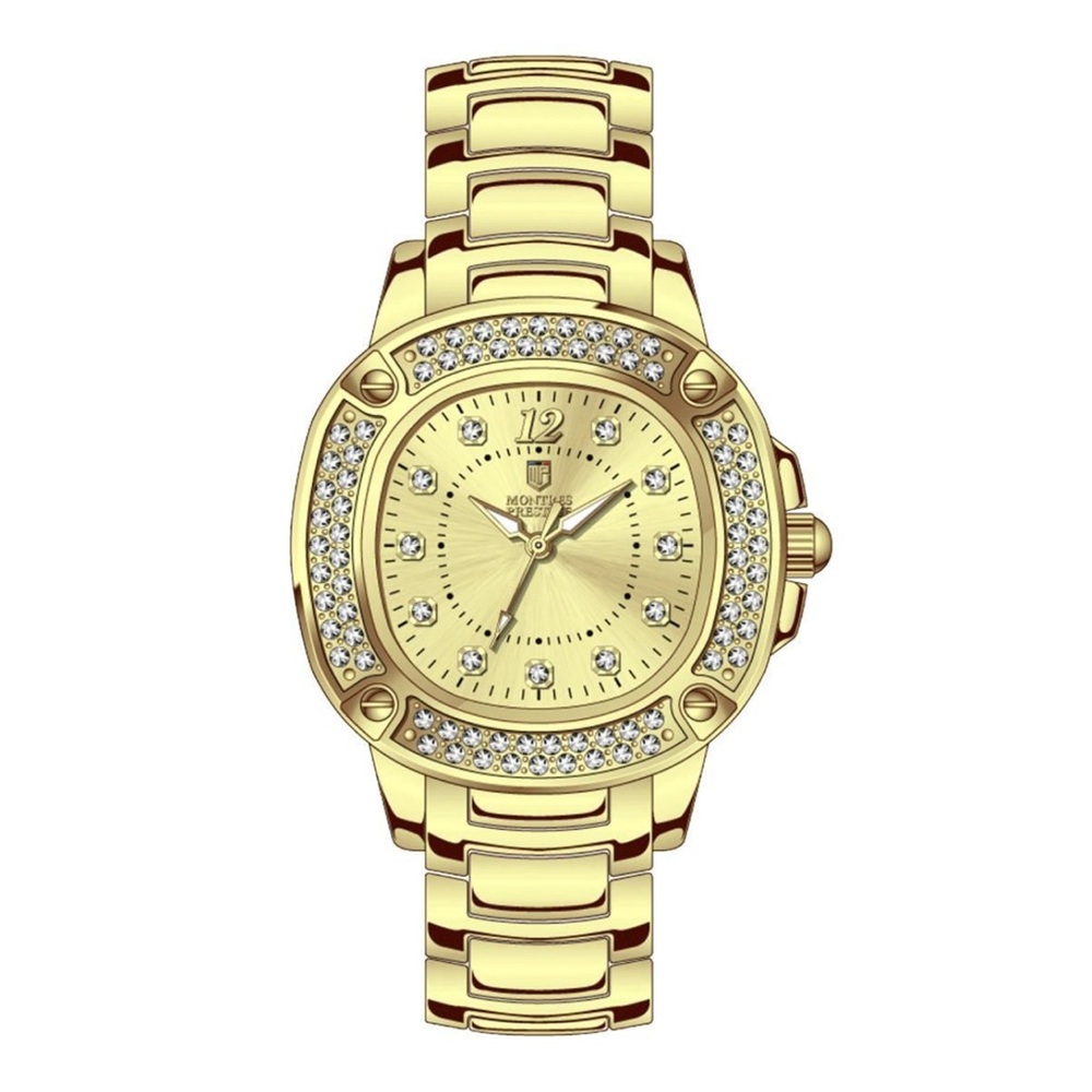 Luxurious Gold Women's Watch with Crystal Detailing